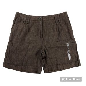 H&M Brown Linen Trouser Shorts
